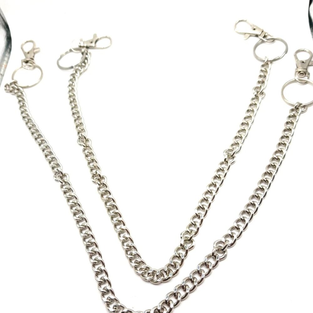 Single Layer Pants Or Wallet Chains Silver Tone 1… - image 1